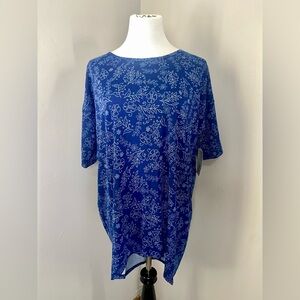 LuLaRoe Irma Tunic Style Top NWT Blue Floral